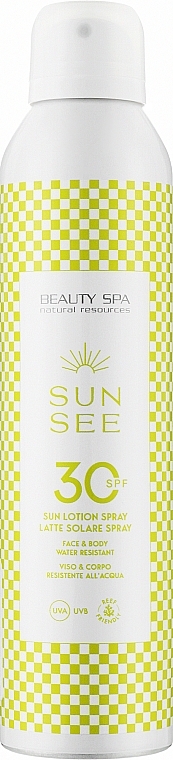 Waterproof Face & Body Sun Lotion Spray SPF30 - Beauty Spa Sun Lotion Spray — photo N1