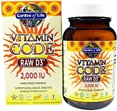 Food Supplement - Garden of Life Vitamin Code Raw D3, 50 mcg — photo N1