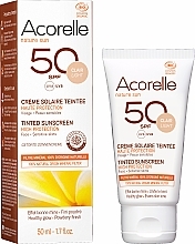 Toning Face Sun Cream - Acorelle Nature Sun Cream SPF50 — photo N2