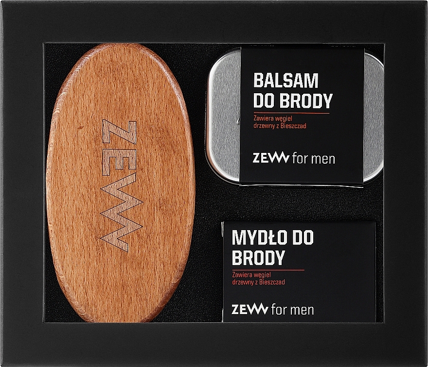 Set - Zew For Men (/Beard/brush + balm/80ml + soap/1pc) — photo N1