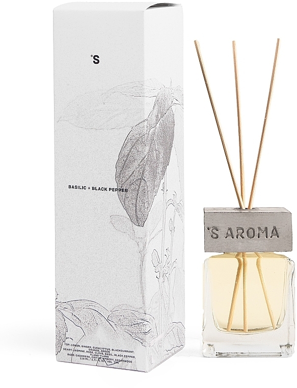 Basilic + Black Pepper Fragrance Diffuser - Sister's Aroma Basilic + Black Pepper — photo N1