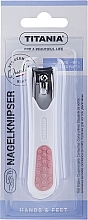 Fragrances, Perfumes, Cosmetics Chrome-Plated Nail Clipper, white and light pink - Titania