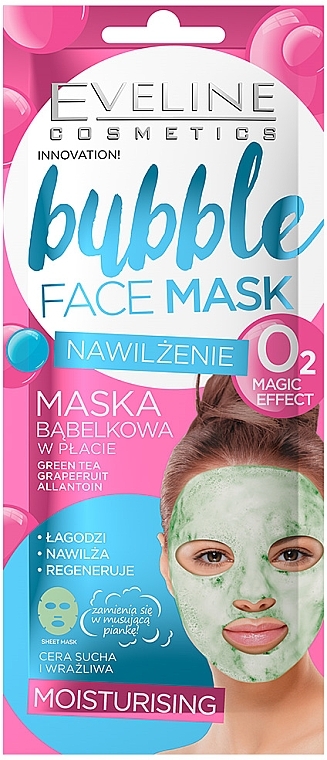 Moisturizing Face Mask - Eveline Cosmetics Bubble Face Mask — photo N1