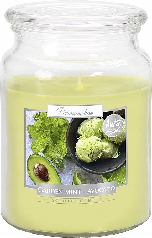 Premium Scented Candle in Jar 'Mint & Avocado' - Bispol Premium Line Aura Garden Mint & Avocado — photo N2