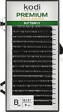 Butterfly Green B 0.15 False Eyelashes (16 rows: 9 mm) - Kodi Professional — photo N1