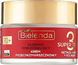 Fragrances, Perfumes, Cosmetics Deep Repairing Anti-Wrinkle Face Cream 70+ - Bielenda Super Trio Retinol + Vit C + Kolagen