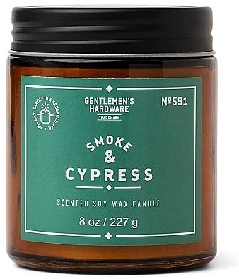 Scented Candle in Jar - Gentleme's Hardware Scented Soy Wax Glass Candle 591 Smoke & Cypress — photo N2