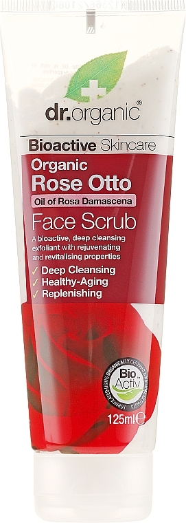 Face Scrub "Rose Otto" - Dr. Organic Bioactive Skincare Rose Otto Face Scrub — photo N2