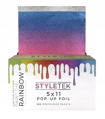 Corrugated Aluminum Foil 5x11, limited edition, 500 sheets - StyleTek Limited Edition Paint The Rainbow Coloring Foil — photo N1