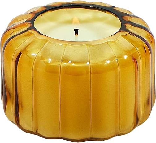 Golden Coal Scented Candle - Paddywax Ripple Glass Candle Golden Ember — photo N1