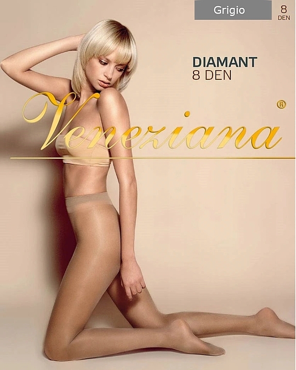 Women's Tights "Diamant", 8 Den, grigio - Veneziana — photo N1