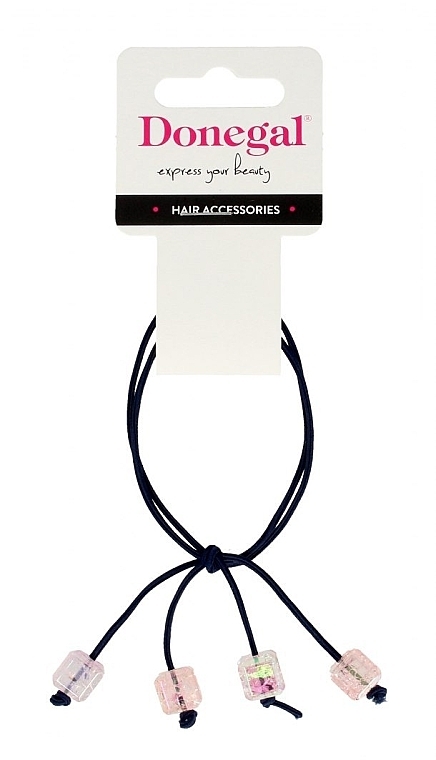 Hair Tie with Beads, FA-5723, black - Donegal — photo N1