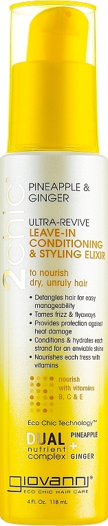 Conditioner - Giovanni 2Chic Ultra-Revive Leave-in Conditioning & Styling Elixir Dry or Unruly Hair — photo N1