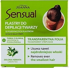 Fragrances, Perfumes, Cosmetics Depilatory Wax Face Strips with Green Tea - Joanna Sensual Depilatory Face Strips With Green Tea Extract