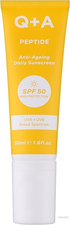 Anti-Aging Face Sunscreen - Q+A Peptide Anti-Ageing Daily Sunscreen SPF 50 — photo N1