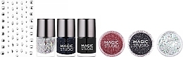 Set, 7 products - Magic Studio Nail Set Black Crystails — photo N1
