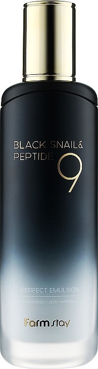 Emulsion with Black Snail Mucin and Peptides - FarmStay Black Snail & Peptide9 Perfect Emulsion — photo N1