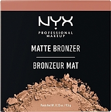 Matte Bronzing Powder - NYX Professional Makeup Matte Bronzer — photo N2