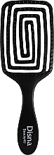 Rectangular Vented Hair Brush, 23 cm, black - Disna Beauty4U Puzzle Brush — photo N1