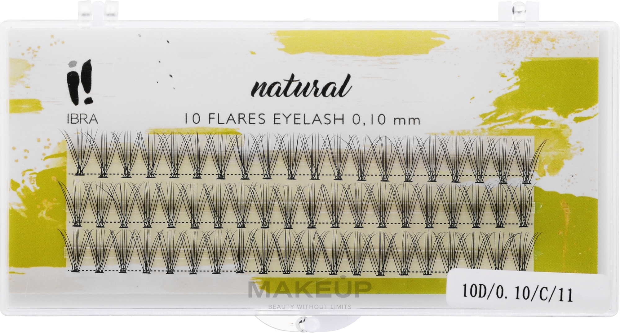 Individual Lashes "C", 010, 11 mm - Ibra Eyelash Knot Naturals — photo 60 szt.