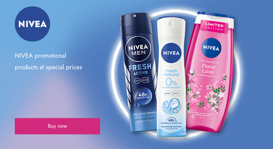 Discounts on NIVEA promotional range. Prices on the site already include a discount