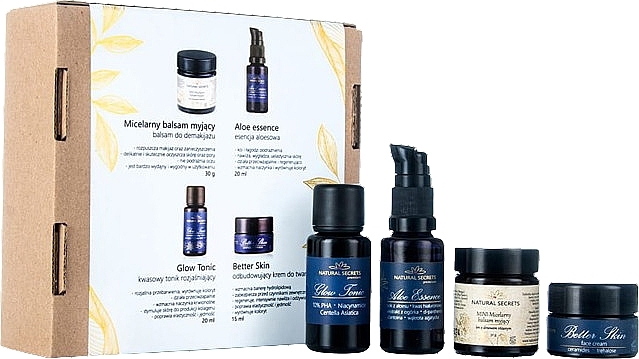 Set - Natural Secrets The Best Of Set (micel/balm/mini/30g + ess/mini/20ml + tonic/mini/20ml + cr/mini/15ml) — photo N1