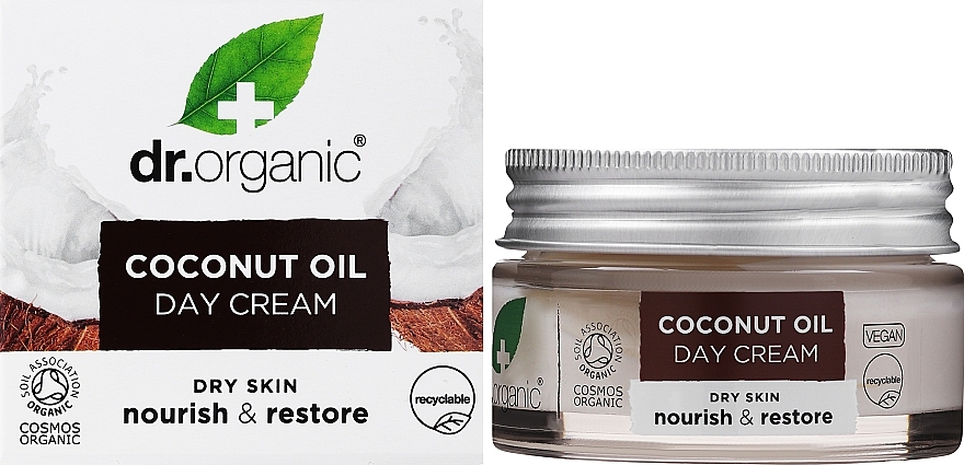 Facial Day Cream "Coconut Oil" - Dr. Organic Bioactive Skincare Virgin Coconut Oil Day Cream — photo N2
