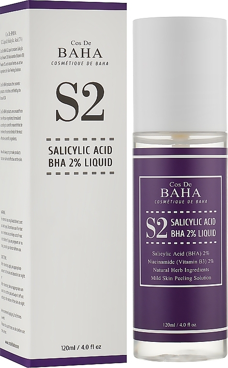 Anti-Acne Pore Tightening Tonic - Cos De BAHA Salicylic Acid BHA 2% Liquid — photo N2