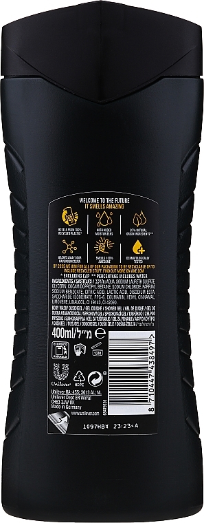3-in-1 Shower Gel-Shampoo - Axe Leather & Cookies 3in1 Body Hair Face Wash — photo N2