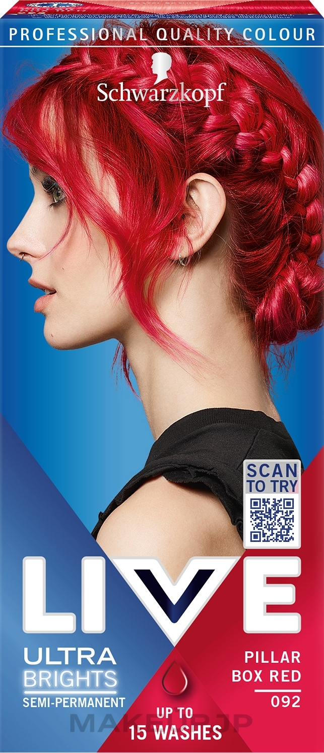 Hair Colour - Schwarzkopf Live Ultra Brights or Pastel — photo 092 - Pillar Box Red