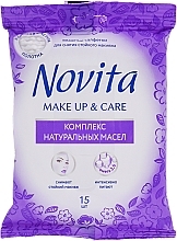 Fragrances, Perfumes, Cosmetics Wet Wipes with Natural Oil Complex "Make Up" - Novita Delicate