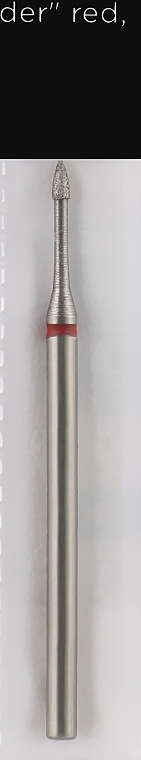 Diamond Nail File Drill Bit, drop, 1.4 mm, red - Head The Beauty Tools — photo N1