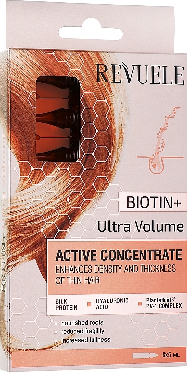 Hair Ampoules "Ultra Volume" - Revuele Active Hair Concentrate Biotin+ Ultra Volume — photo N2