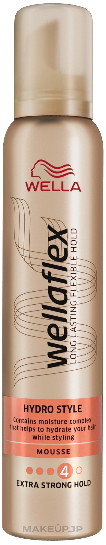 Moisturizing Complex Extra Strong Hold Hair Mousse - Wella Wellaflex HydroStyle Mousse — photo 200 ml