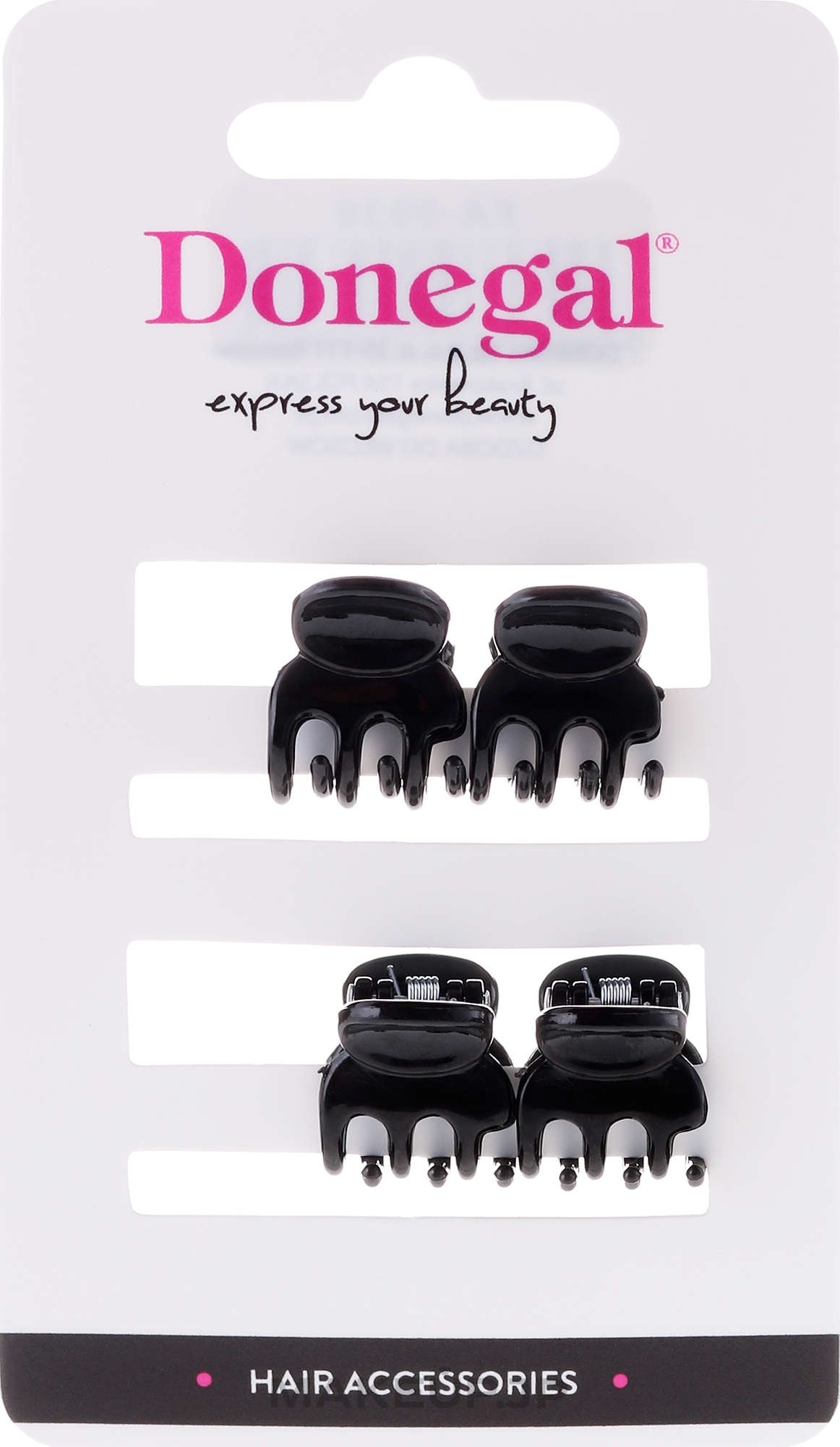 Hair Clip FA-9930, mini, black, 4 pcs - Donegal Hair Clip — photo 4 pcs.