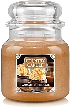 Fragrances, Perfumes, Cosmetics Scented Candle in Jar - Country Candle Caramel Chocolate