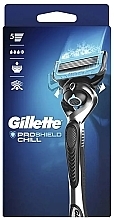 Razor with 1 Replacement Cassette - Gillette Proshield Chill — photo N2