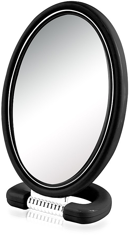 Double-Sided Cosmetic Mirror, oval, 22.5 cm, 9510, black - Donegal Mirror — photo N1