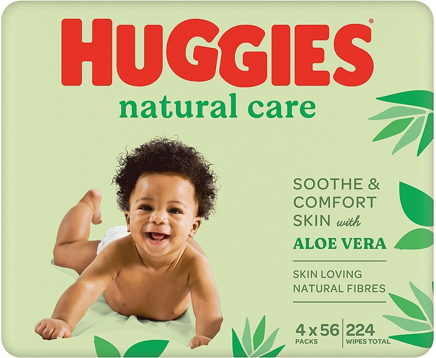 Baby Wet Wipes "Natural Care", 4x56 pcs - Huggies — photo N2