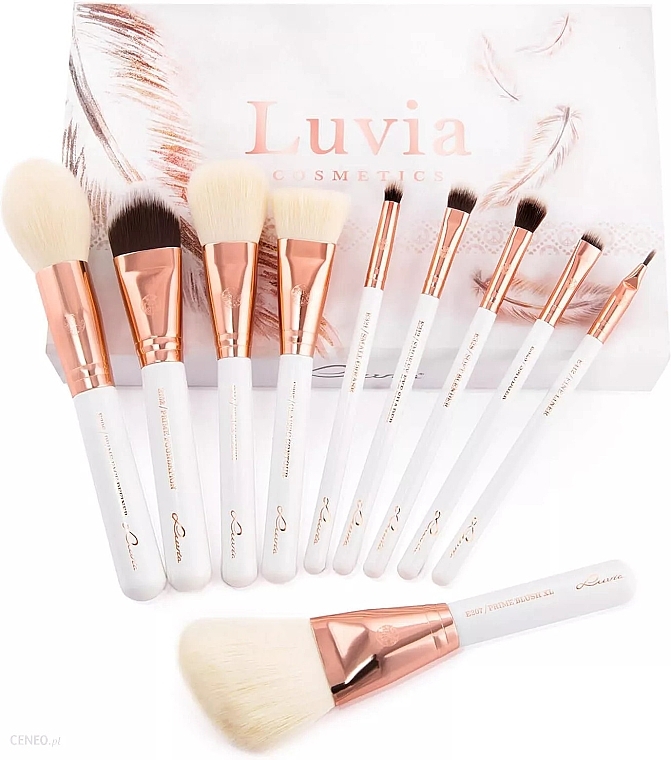 Makeup Brush Set, 10 pcs - Luvia Cosmetics Feather White Brush Expansion Set — photo N1