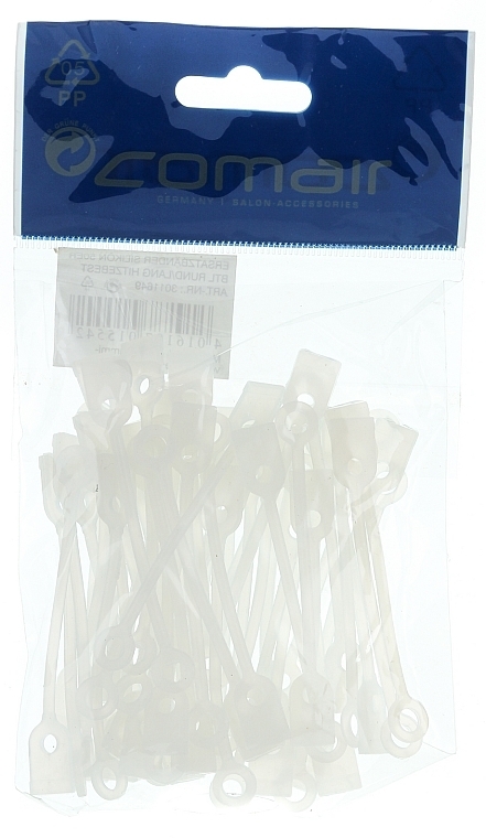 Round Silicone Hair Ties, long, 50pcs, 75mm - Comair — photo N1