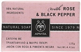 Fragrances, Perfumes, Cosmetics Soap "Rose and Black Pepper" - Apivita Soap with Rose and Black pepper