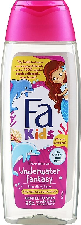 Underwater Fantasy Shower Gel & Shampoo for Girls, dolphins - Fa Kids Underwater Fantasy Shower Gel & Shampoo — photo N1