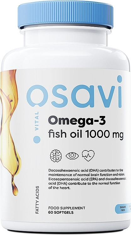 Omega-3 Fish Oil Capsules 1000mg, molecularly distilled - Osavi Omega-3 Fish Oil Molecularly Distilled — photo N1