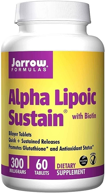 Dietary Supplement - Jarrow Formulas Alpha Lipoic Sustain with Biotin 300 mg — photo N4