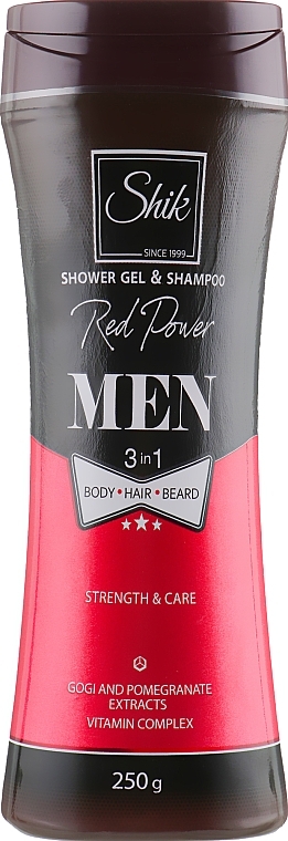 Shower Gel & Shampoo with Goji & Pomegranate Extracts - Shik Men Red Power — photo N1