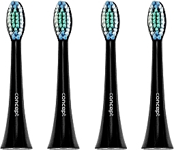 Toothbrush with Refill Heads, black - Concept Sonic Toothbrush Heads Daily Clean ZK0006 — photo N1