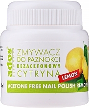 Fragrances, Perfumes, Cosmetics Acetone-Free Lemon Nail Polish Remover with Sponge - Ados Free Nail Polish Remover