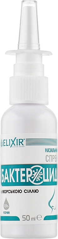 Sea Salt Nasal Spray "Bacterocide" - Elixir — photo N1