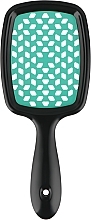 Hair Brush, black with turquoise teeth - Kodi Professional Soft Touch Hairbrush — photo N2